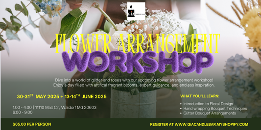 *Flower Arrangement Workshop: (Forever Lasting Glitter Rose Bouquet) **
