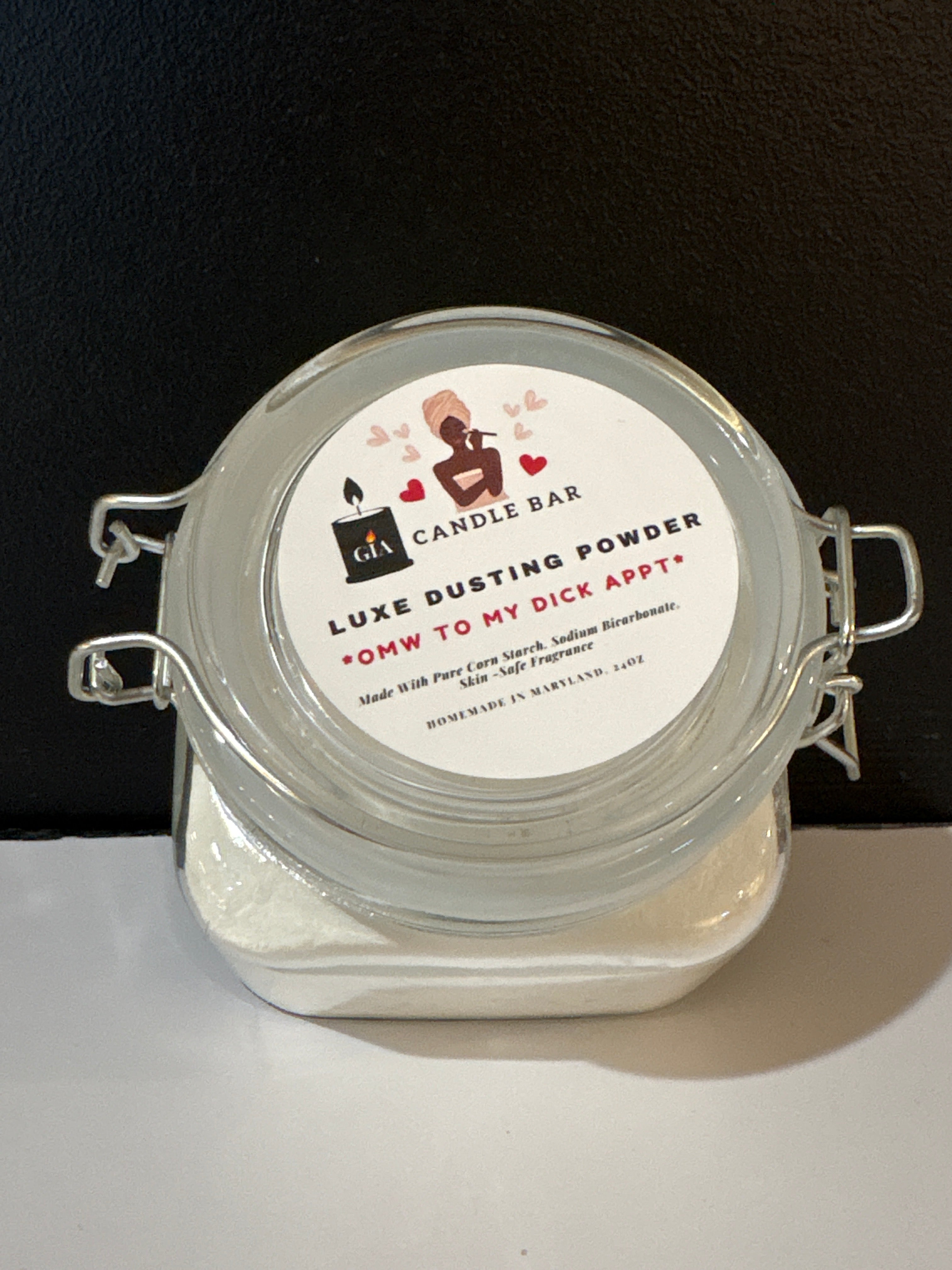 Luxe Dusting Body Powder: “OMW to my Dick 🍆 Appt” – GiaCandleBar